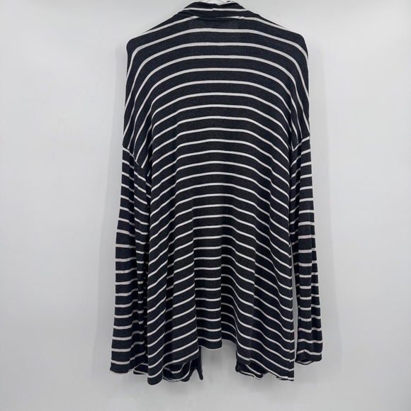 41 Hawthorn Cardigan Women 2X Gray White Striped Long Sleeve Stretch Topper - Picture 8 of 13